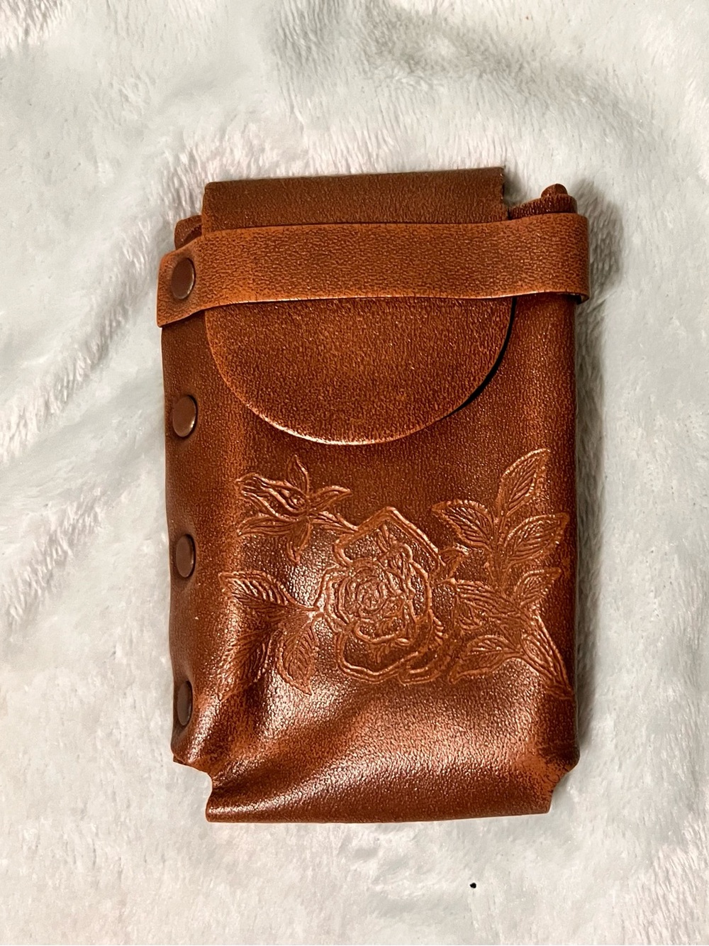 Vintage Hand-Tooled Floral Leather